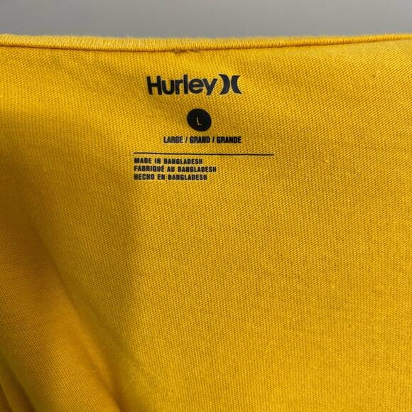 Hurley Yellow Short Sleeve Tee Vibrant Casual Style - Picture 6 of 8